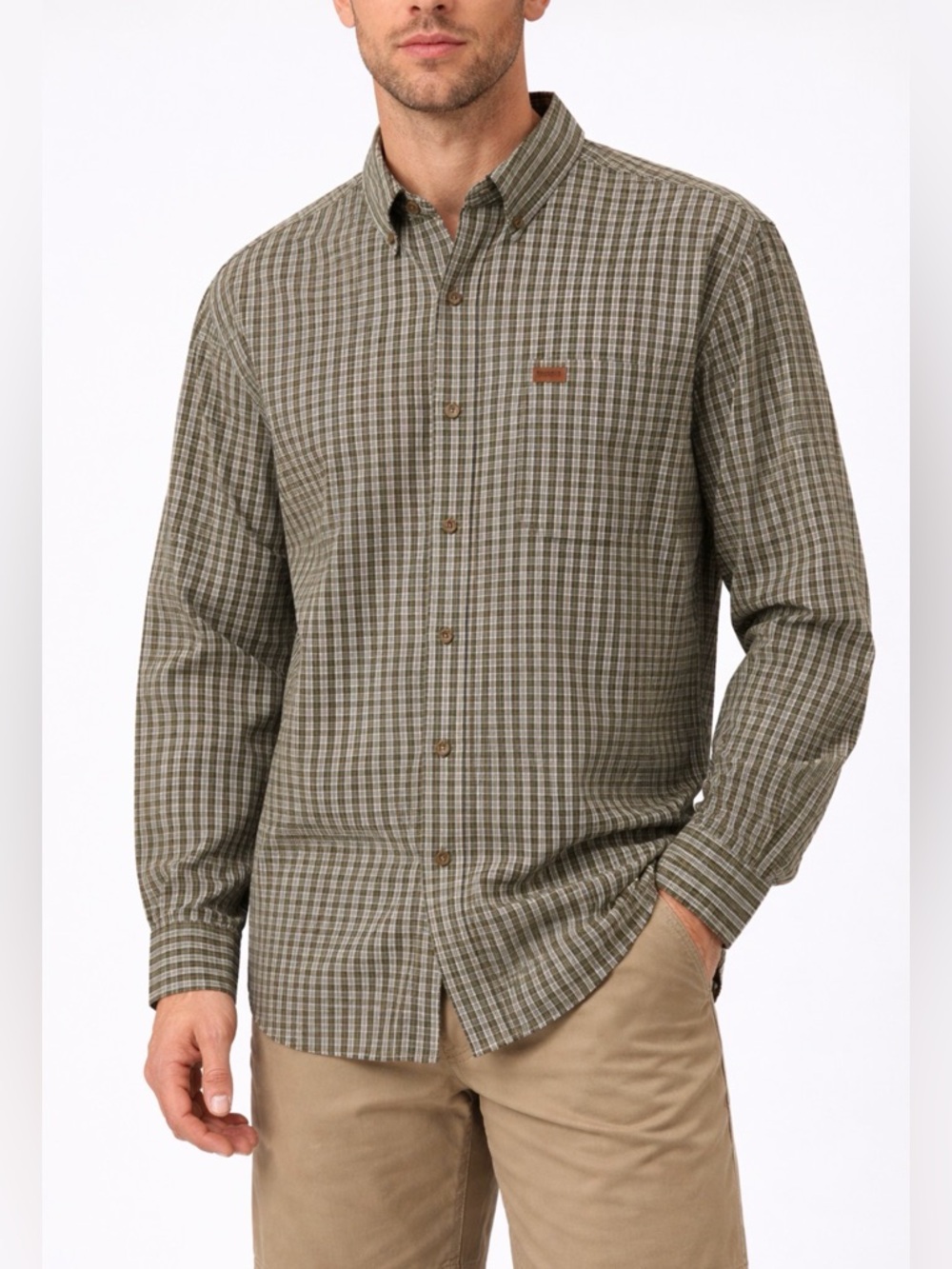 EUC Carhartt Olive Checkered Men's Shirt